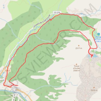 Itinéraire siscaro 18_06, distance, dénivelé, altitude, carte, profil, trace GPS