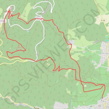 Itinéraire Circuit Barr au Mont-Sainte-Odile, distance, dénivelé, altitude, carte, profil, trace GPS