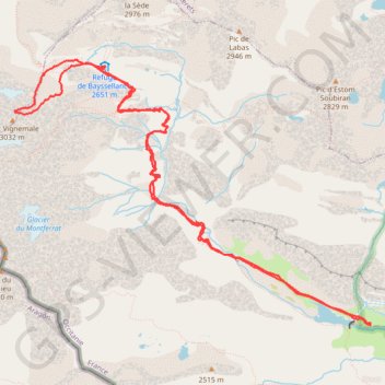 Itinéraire Le Petit Vignemale, distance, dénivelé, altitude, carte, profil, trace GPS