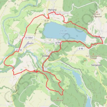 Itinéraire Doucier - Le tour des belvédères - 21829 - UtagawaVTT.com, distance, dénivelé, altitude, carte, profil, trace GPS