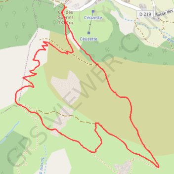 Itinéraire Céüsette, distance, dénivelé, altitude, carte, profil, trace GPS