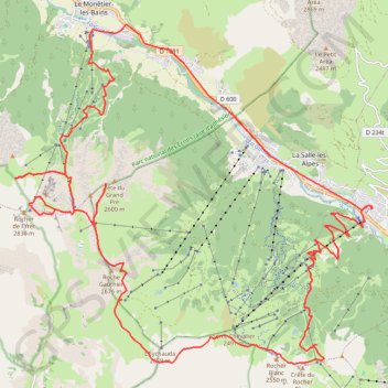 Itinéraire Serre-Chevallier, distance, dénivelé, altitude, carte, profil, trace GPS