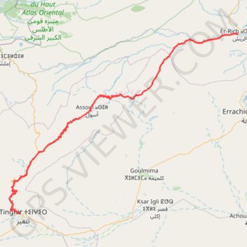 Itinéraire 25 jour 10 - 179 km Tinerhir à Rich, distance, dénivelé, altitude, carte, profil, trace GPS