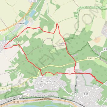 Itinéraire Vaux-sur-seine, distance, dénivelé, altitude, carte, profil, trace GPS