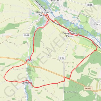 Itinéraire Circuit abbaye du Gard - Hangest-sur-Somme, distance, dénivelé, altitude, carte, profil, trace GPS