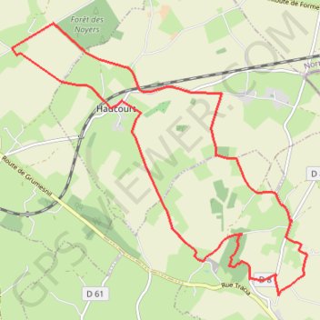 Itinéraire Boucle aux environs d'Haucourt, distance, dénivelé, altitude, carte, profil, trace GPS