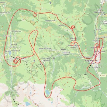Itinéraire Luchon-Moto_Planeur, distance, dénivelé, altitude, carte, profil, trace GPS