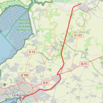 Itinéraire Marans / La Rochelle, distance, dénivelé, altitude, carte, profil, trace GPS