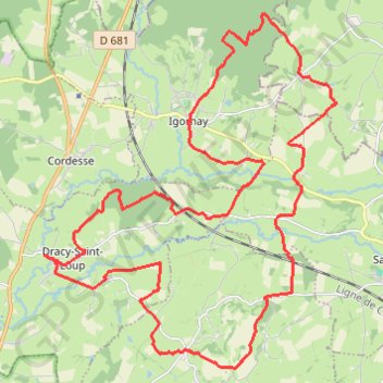 Itinéraire La Dracéenne - Dracy-Saint-Loup, distance, dénivelé, altitude, carte, profil, trace GPS