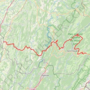 Itinéraire Gr9 découpé Lajoux, distance, dénivelé, altitude, carte, profil, trace GPS