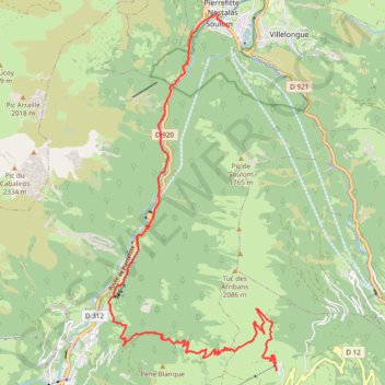 Itinéraire Bederet - Col de Riou - Cauterets, distance, dénivelé, altitude, carte, profil, trace GPS