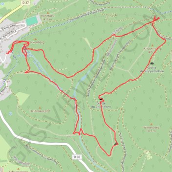 Itinéraire Le sentier des grottes au départ de Lemberg, distance, dénivelé, altitude, carte, profil, trace GPS