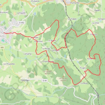 Itinéraire Le Velay des 3 Rivières - Fruges Saint-Pal-de-Mons, distance, dénivelé, altitude, carte, profil, trace GPS