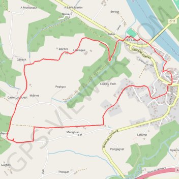 Itinéraire Circuit du Moulin - Auvillar-les-Peyrères, distance, dénivelé, altitude, carte, profil, trace GPS