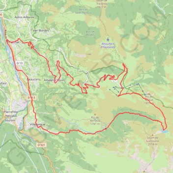 Itinéraire Hautacam, retour par lac d'Isaby et ruines de St Orens - 5958 - UtagawaVTT.com, distance, dénivelé, altitude, carte, profil, trace GPS