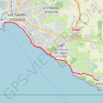 Itinéraire De Bourgenay aux Sables-d'Olonne, distance, dénivelé, altitude, carte, profil, trace GPS