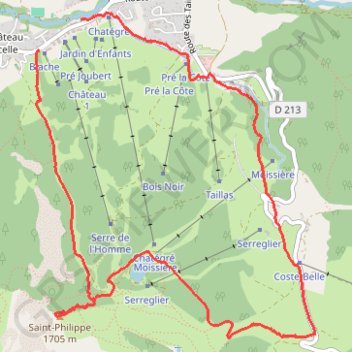 Itinéraire Saint Philippe, distance, dénivelé, altitude, carte, profil, trace GPS