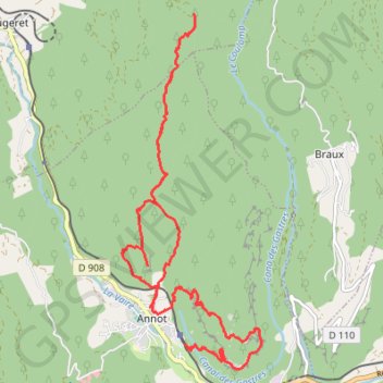 Itinéraire Les grès d'Annot, distance, dénivelé, altitude, carte, profil, trace GPS
