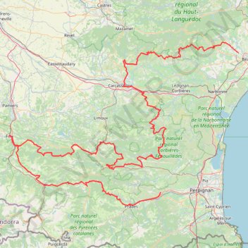 Itinéraire parcours les chateaux cathares en plt, distance, dénivelé, altitude, carte, profil, trace GPS