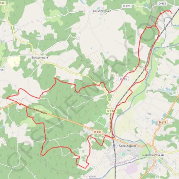 Itinéraire Parcoul 34 kms, distance, dénivelé, altitude, carte, profil, trace GPS