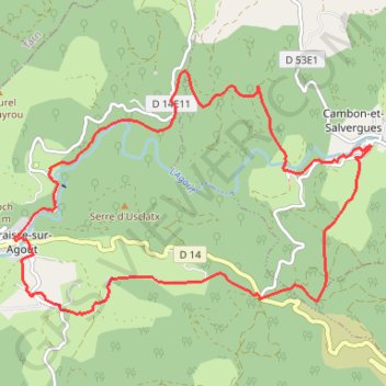 Itinéraire Haute Vallee Agout, distance, dénivelé, altitude, carte, profil, trace GPS