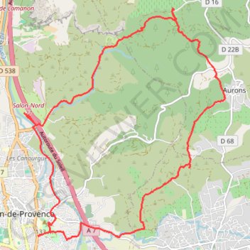 Itinéraire Salon - Aurons - Salon, distance, dénivelé, altitude, carte, profil, trace GPS