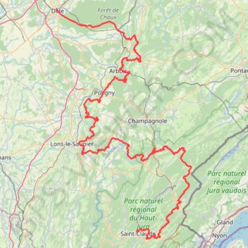Itinéraire [Itinéraire] Echappée Jurassienne VTT, distance, dénivelé, altitude, carte, profil, trace GPS
