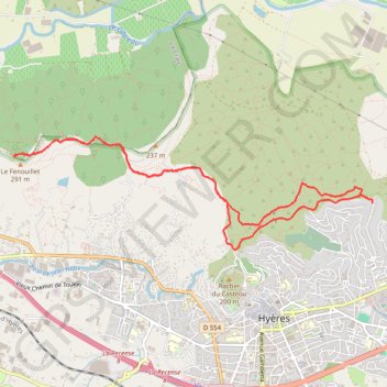 Itinéraire Hyères Marche à pied, distance, dénivelé, altitude, carte, profil, trace GPS