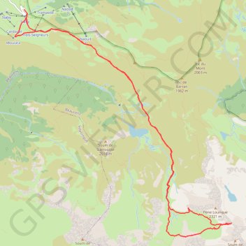 Itinéraire Hautacam vers Soum de Lascours, distance, dénivelé, altitude, carte, profil, trace GPS