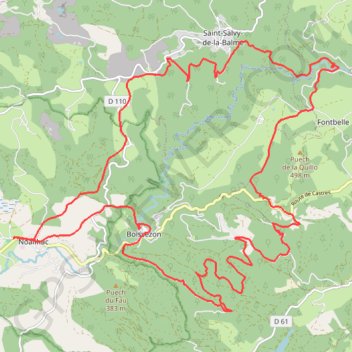 Itinéraire À l'abri du Vent d'Autan - Noailhac, distance, dénivelé, altitude, carte, profil, trace GPS