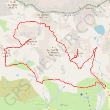 Itinéraire Pic de Barbe, Bédéra & La Bonida en circuit depuis lacet de Toue, distance, dénivelé, altitude, carte, profil, trace GPS