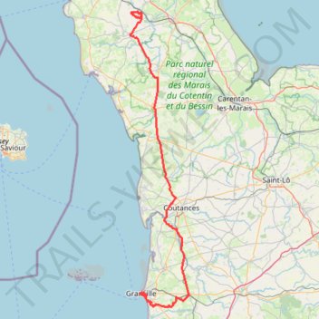 Itinéraire TM2026 ET5 SOTTEVAST / GRANVILLE V2 Coté Mer-22534520, distance, dénivelé, altitude, carte, profil, trace GPS