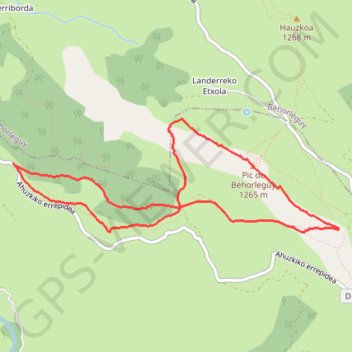 Itinéraire Trace-Gps-Behorleguy-1265m-Topopyrenees-Mariano, distance, dénivelé, altitude, carte, profil, trace GPS