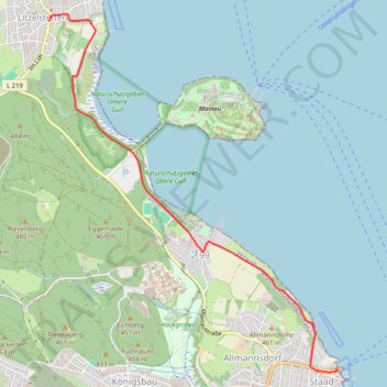 Itinéraire Konstanz-Litzelstetten - Fähre Staad, distance, dénivelé, altitude, carte, profil, trace GPS