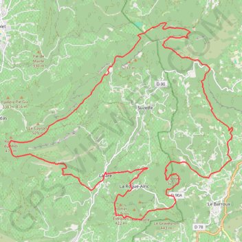 Itinéraire Les Dentelles de Montmirail, distance, dénivelé, altitude, carte, profil, trace GPS