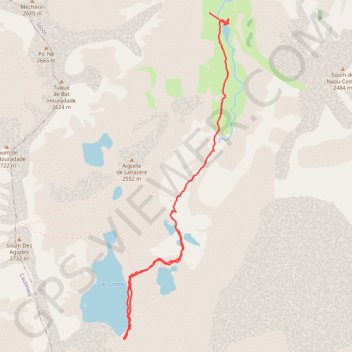 Itinéraire Lacs d'Ardiden J2, distance, dénivelé, altitude, carte, profil, trace GPS