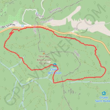 Itinéraire Vosges en Raquettes : Bussang, tour de la Tête des Allemands, distance, dénivelé, altitude, carte, profil, trace GPS