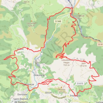 Itinéraire Boucle du Pic de Jara, distance, dénivelé, altitude, carte, profil, trace GPS