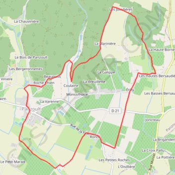 Itinéraire Entre bois de Juche-Pie et vignobles des Folies - Panzoult, distance, dénivelé, altitude, carte, profil, trace GPS