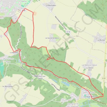 Itinéraire Le Mesnil Saint Denis, distance, dénivelé, altitude, carte, profil, trace GPS