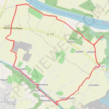 Itinéraire Gaujac, un village de plaine entre la Garonne et son Canal - Pays Val de Garonne - Gascogne, distance, dénivelé, altitude, carte, profil, trace GPS