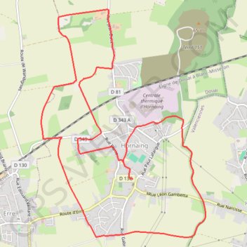Itinéraire Circuit des 3 clochers - Hornaing, distance, dénivelé, altitude, carte, profil, trace GPS