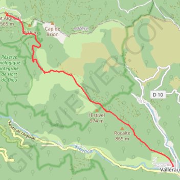 Itinéraire Mont Aigoual 1er jour, distance, dénivelé, altitude, carte, profil, trace GPS