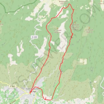 Itinéraire Saint Saturnin Les Apt - Les Aiguiers, distance, dénivelé, altitude, carte, profil, trace GPS