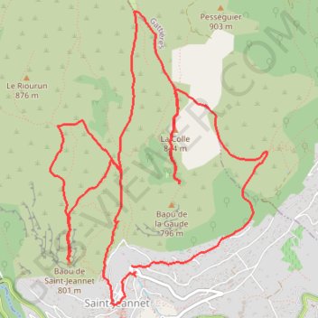 Itinéraire Baous de Saint-Jeannet et de la Gaude, gros chêne, distance, dénivelé, altitude, carte, profil, trace GPS