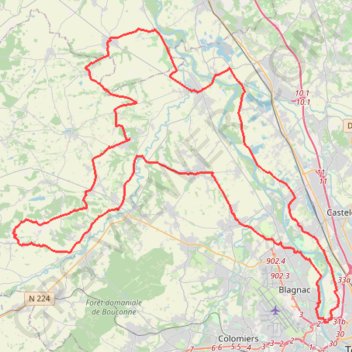 Itinéraire TOAC 2022 Rameaux rouge 99 kms (d+ 587m), distance, dénivelé, altitude, carte, profil, trace GPS