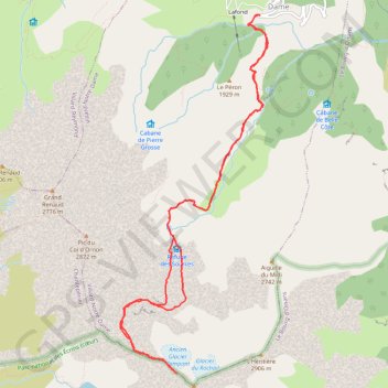 Itinéraire Le Rochail (Écrins), distance, dénivelé, altitude, carte, profil, trace GPS