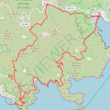 Itinéraire Roses Cadaques Roses, distance, dénivelé, altitude, carte, profil, trace GPS