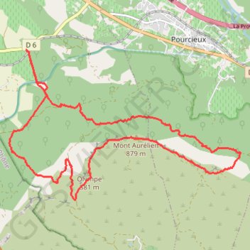 Itinéraire Mont Aurelien depuis Trets, distance, dénivelé, altitude, carte, profil, trace GPS