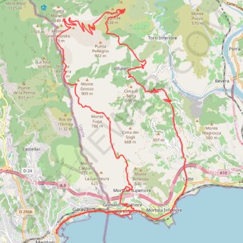 Itinéraire Grammondo, distance, dénivelé, altitude, carte, profil, trace GPS